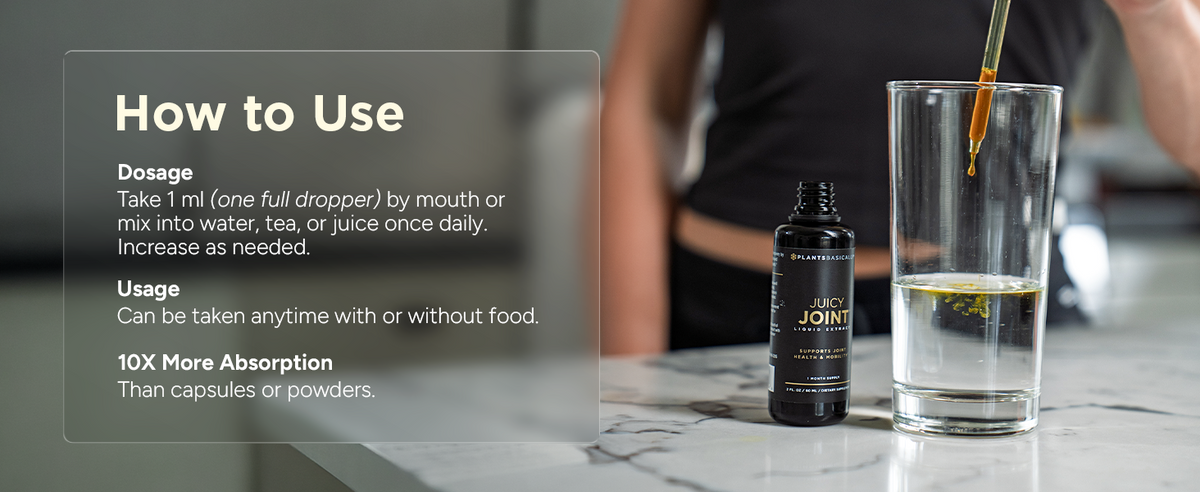 Juicy joint drops supplements for women men support liquid turmeric ginger black pepper White Willo